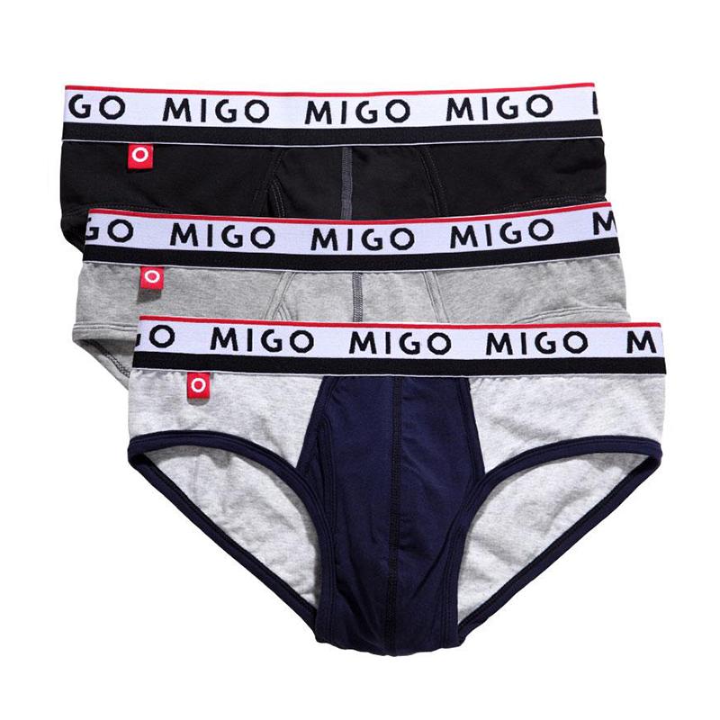 Cotton Two-tone Brief (3 In 1 Pack) - Pk.2 Underwear (Men's) MIGO