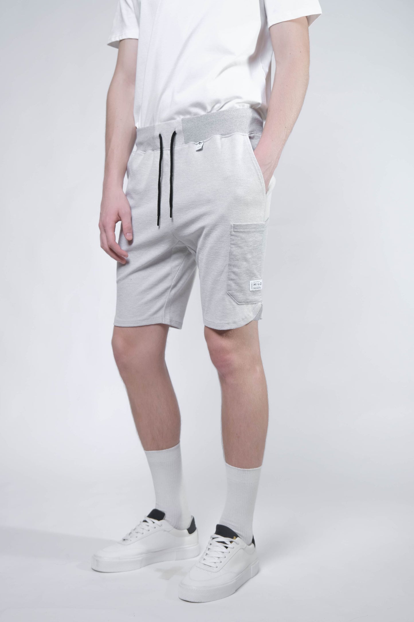 Reversed Cargo Shorts (Grey Melange) - [MIGO Menswear]