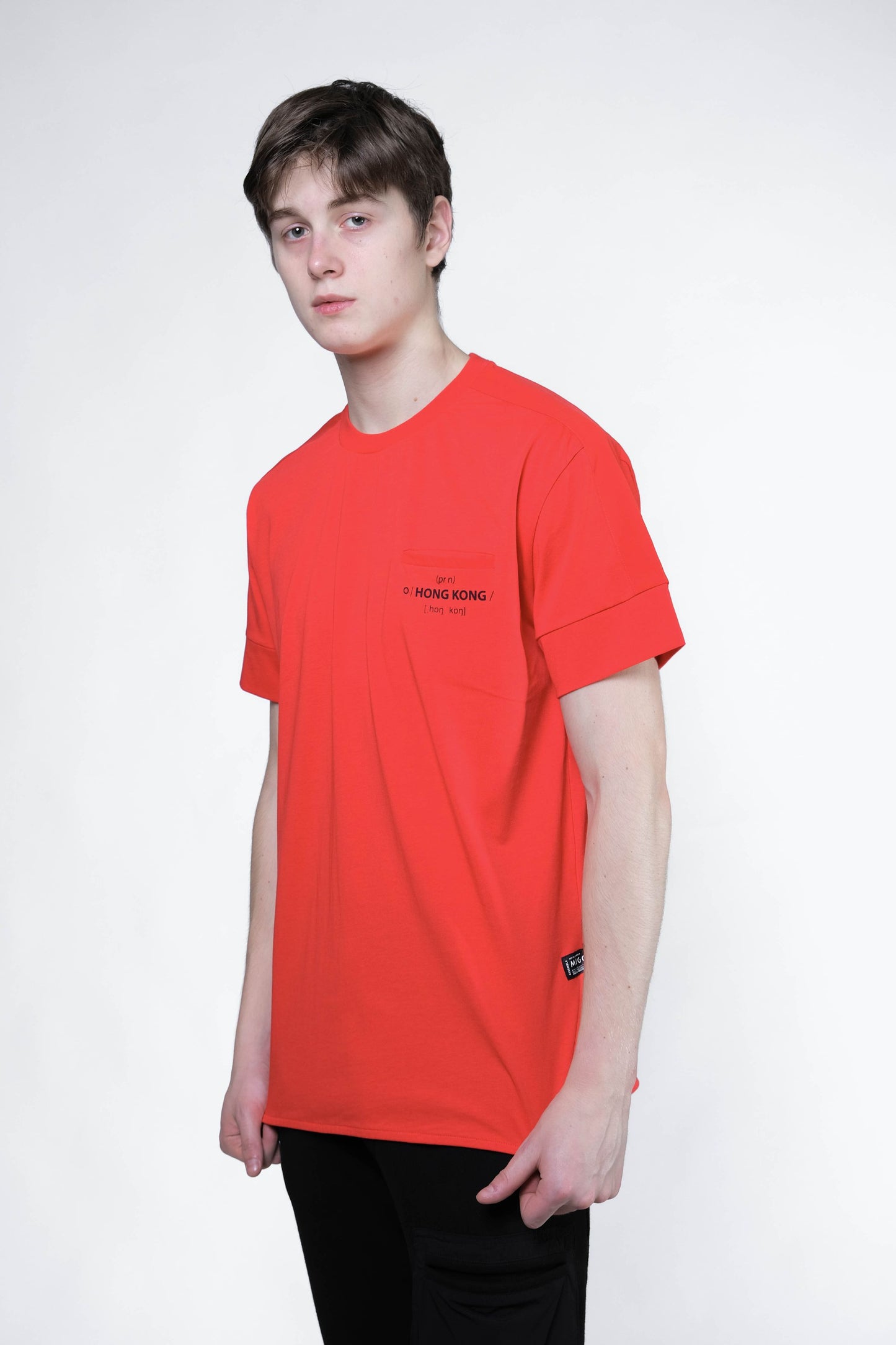 Shoulder Patch Pocket Tee (Red) - [MIGO Menswear]