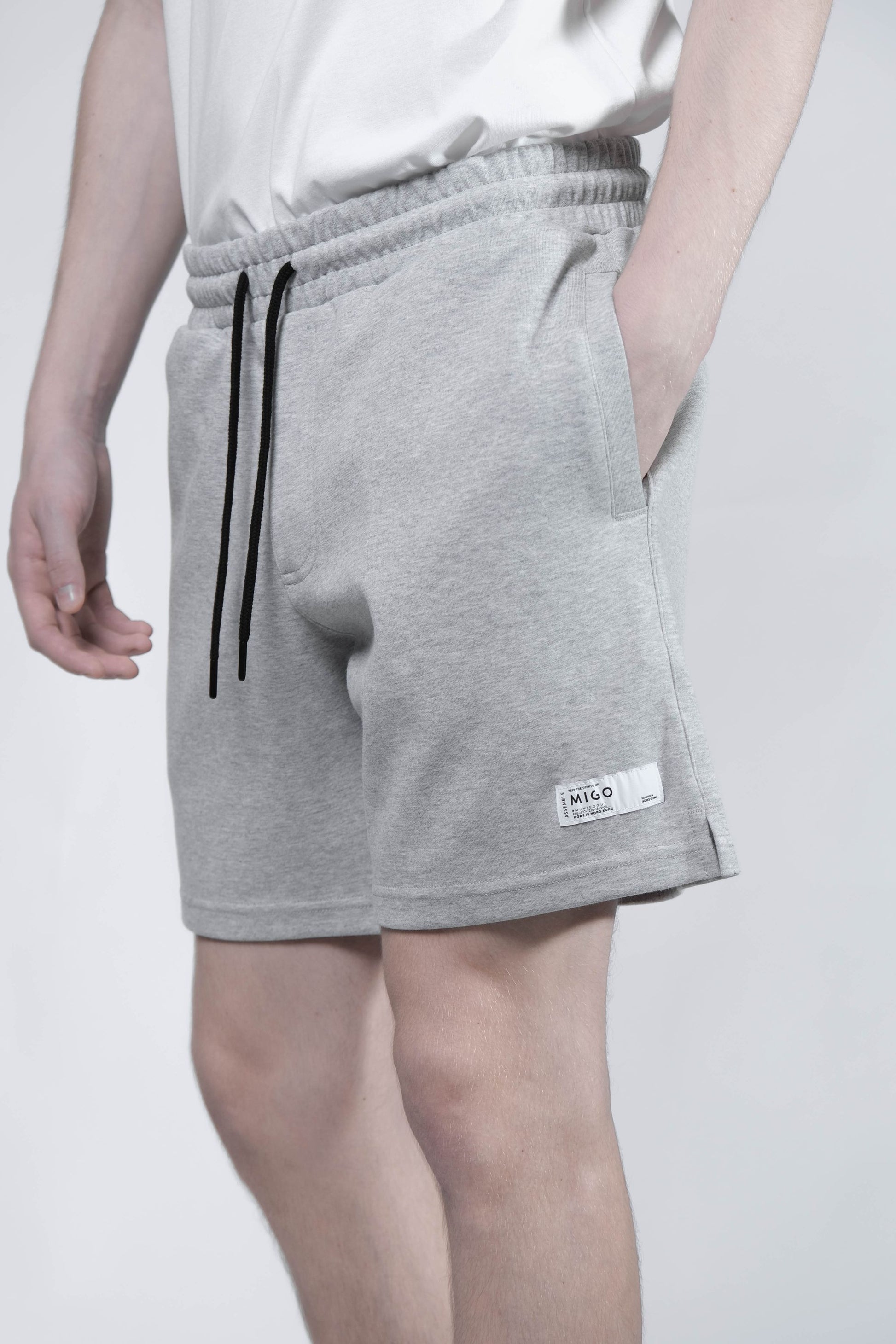 Interlock Jogger Shorts (Grey Melange) - [MIGO Menswear]
