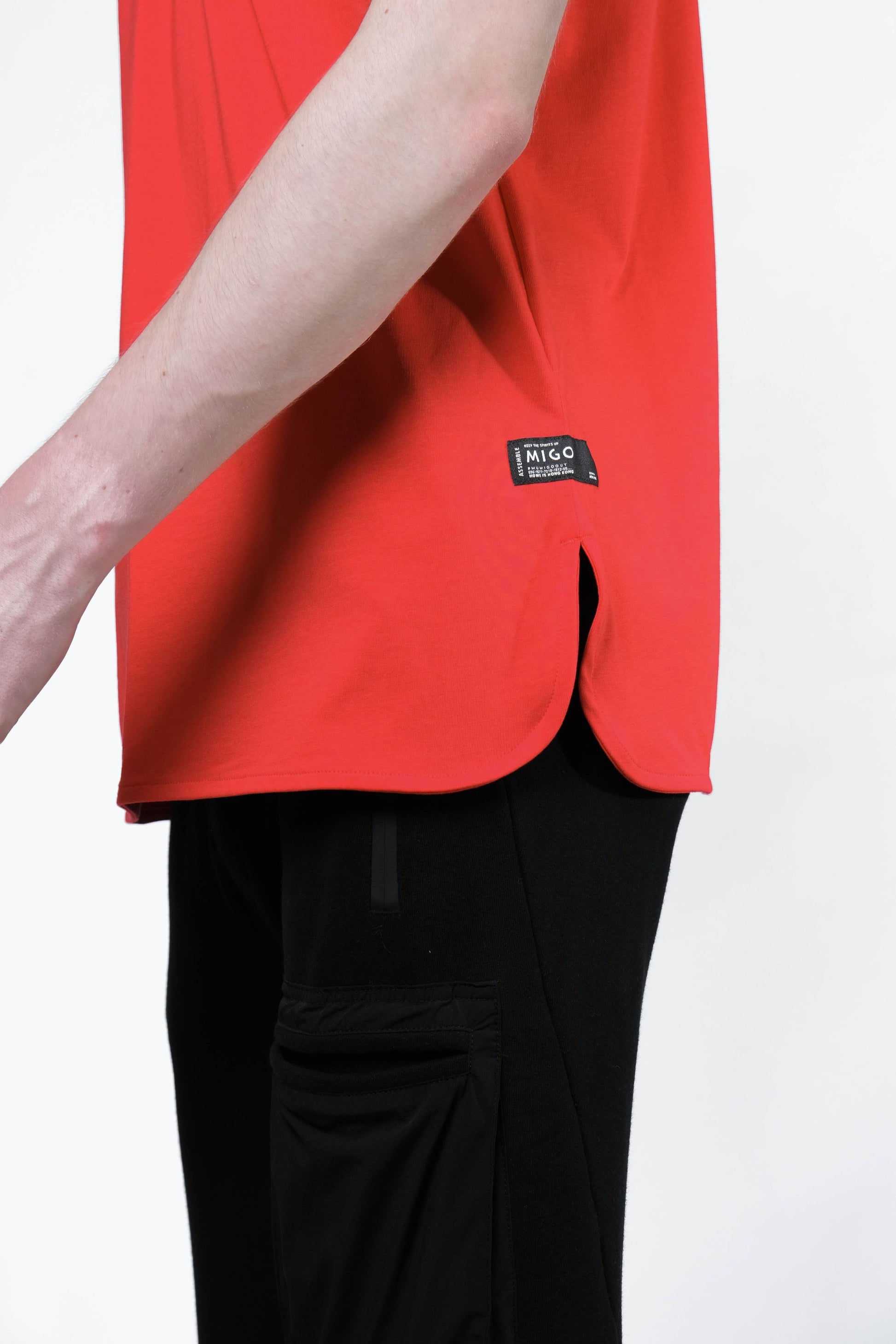 Shoulder Patch Pocket Tee (Red) - [MIGO Menswear]