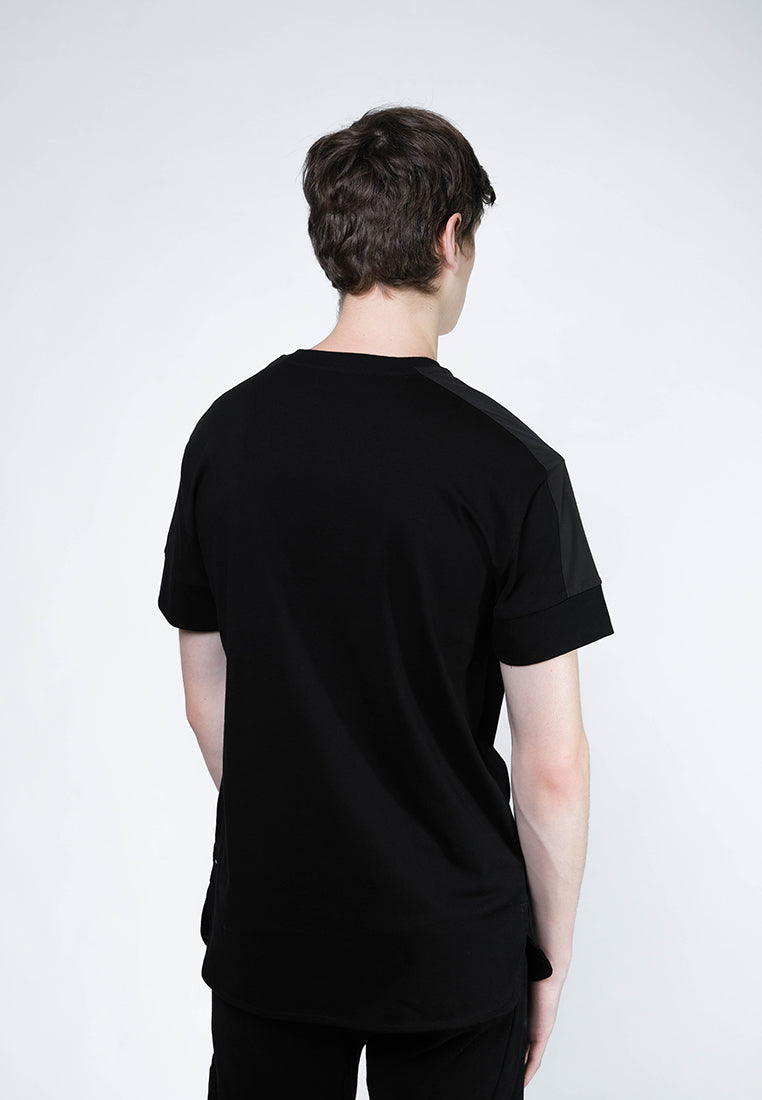 Shoulder Patch Pocket Tee (Black) - [MIGO Menswear]