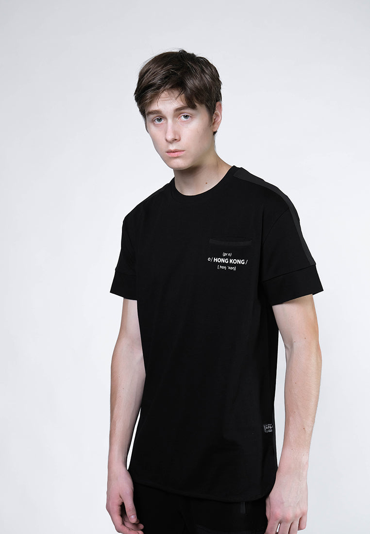 Shoulder Patch Pocket Tee (Black) - [MIGO Menswear]