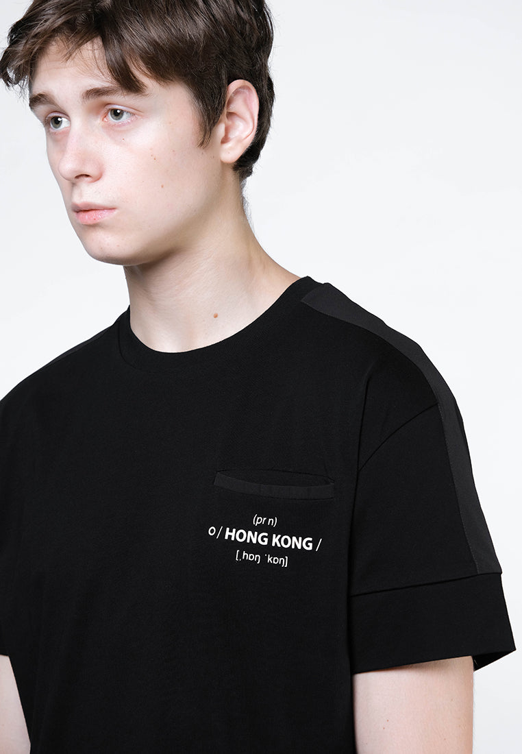 Shoulder Patch Pocket Tee (Black) - [MIGO Menswear]