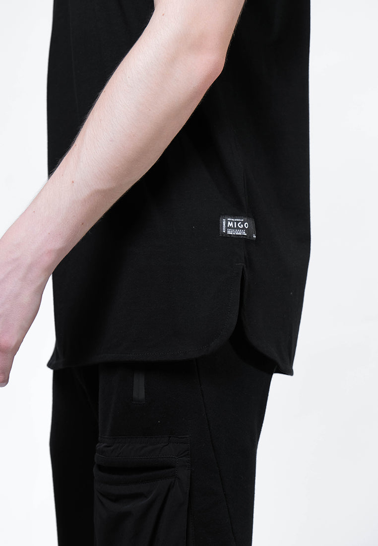 Shoulder Patch Pocket Tee (Black) - [MIGO Menswear]