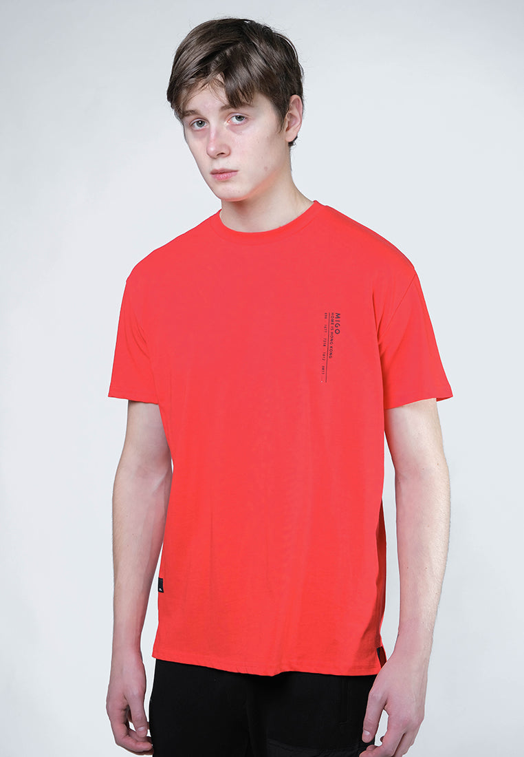 Hong Kong Side Split Tee (Red) - [MIGO Menswear]