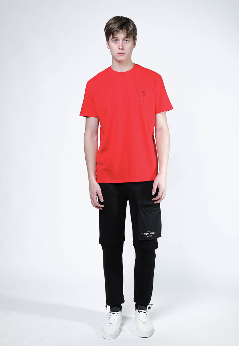 Hong Kong Side Split Tee (Red) - [MIGO Menswear]