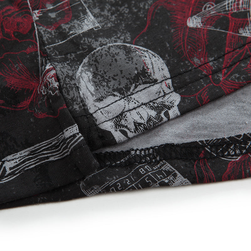 Cotton Pattern Crew Neck Tee (Horror Black) - [MIGO Menswear]