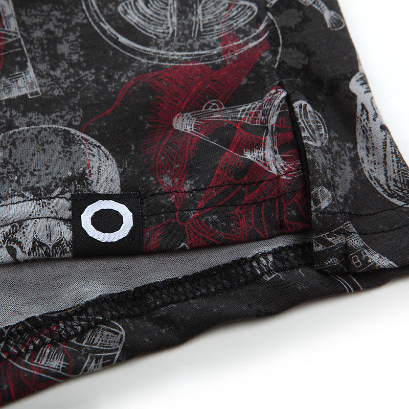 Cotton Pattern Crew Neck Tee (Horror Black) - [MIGO Menswear]