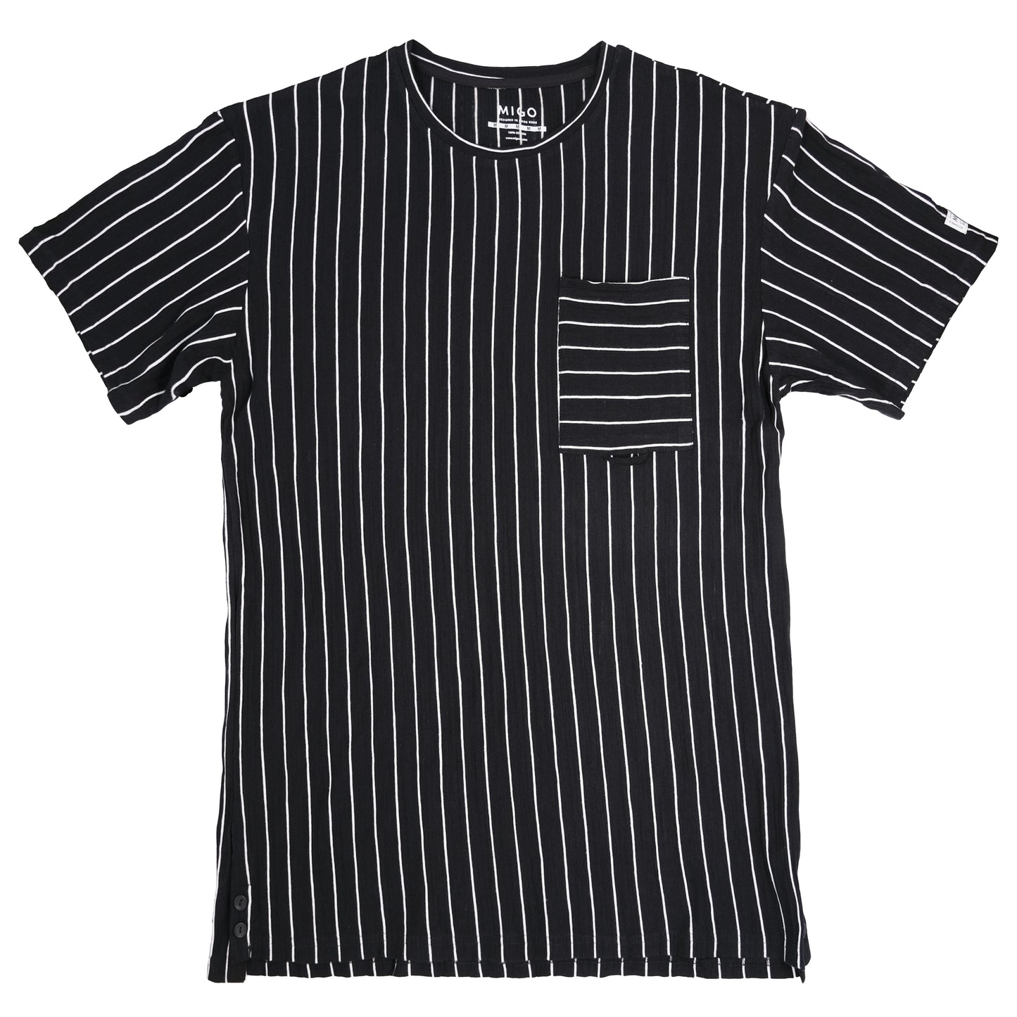 Stripe Pocket Tee (Black/White) - [MIGO Menswear]