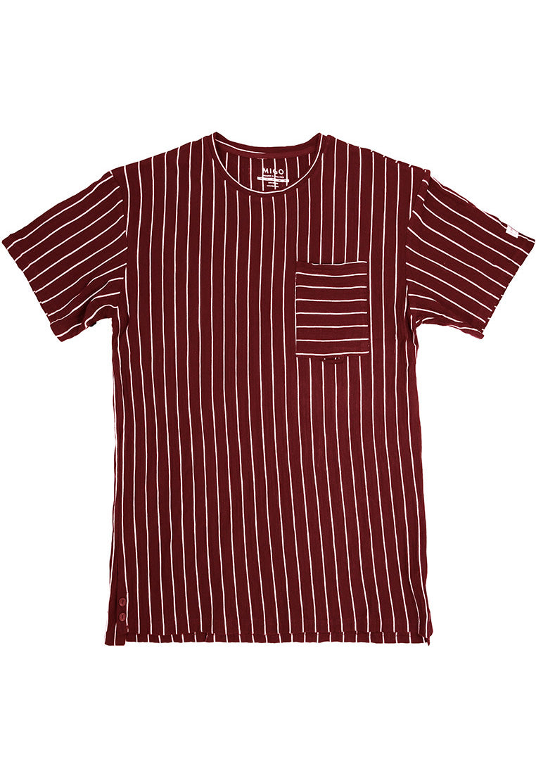 Stripe Pocket Tee (Red/White) - [MIGO Menswear]