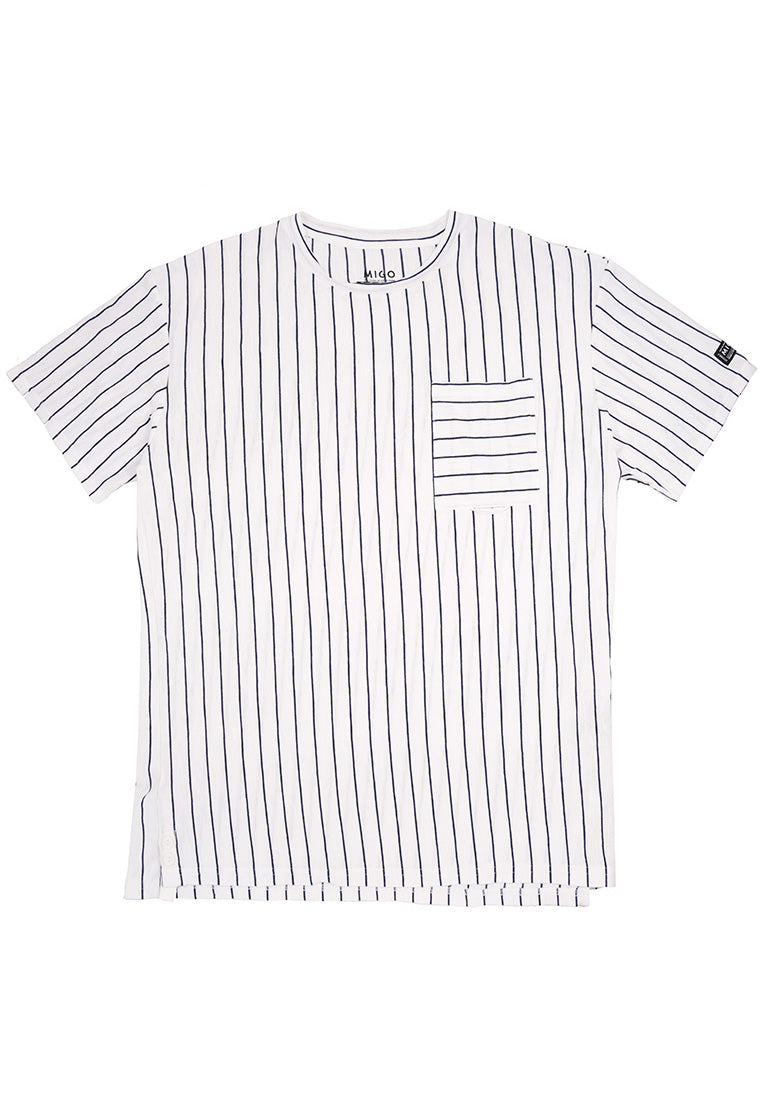 Stripe Pocket Tee (White/Navy) | MIGO Hong Kong – MIGO – Elevated