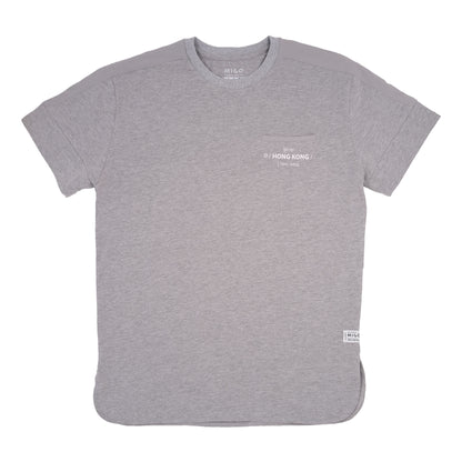 Shoulder Patch Pocket Tee (Grey Melange) - [MIGO] - [Hong Kong Brand] - [Menswear] - [本地品牌] - [男裝] - [運動服] - [casual wear] 