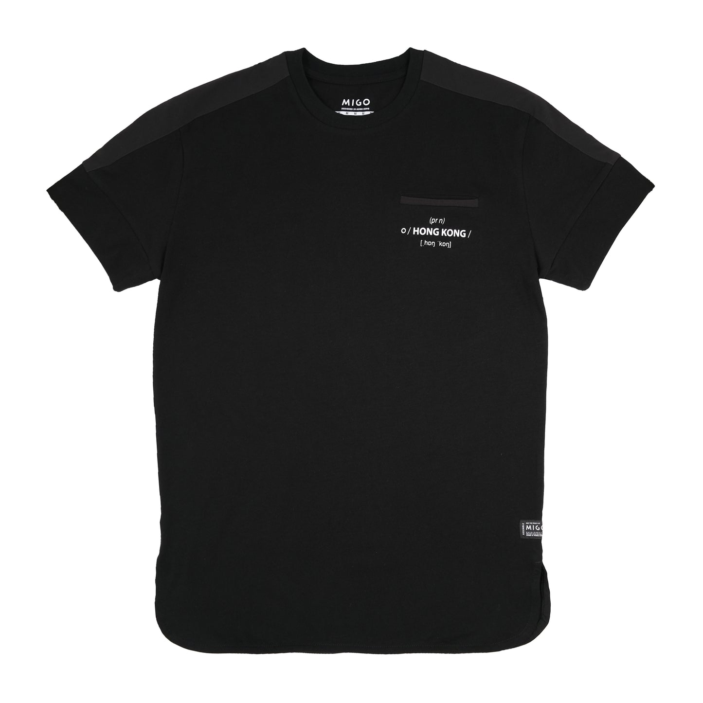 Shoulder Patch Pocket Tee (Black) - [MIGO Menswear]