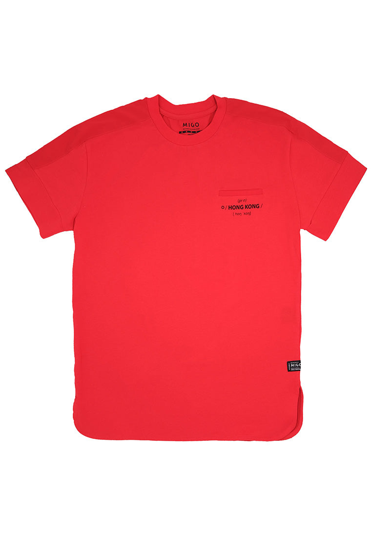 Shoulder Patch Pocket Tee (Red) - [MIGO Menswear]