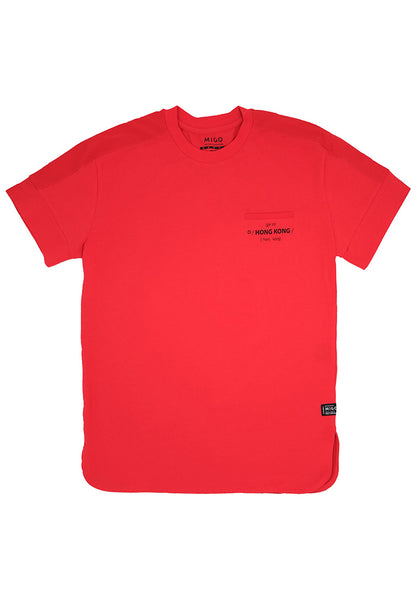 Shoulder Patch Pocket Tee (Red) - [MIGO Menswear]