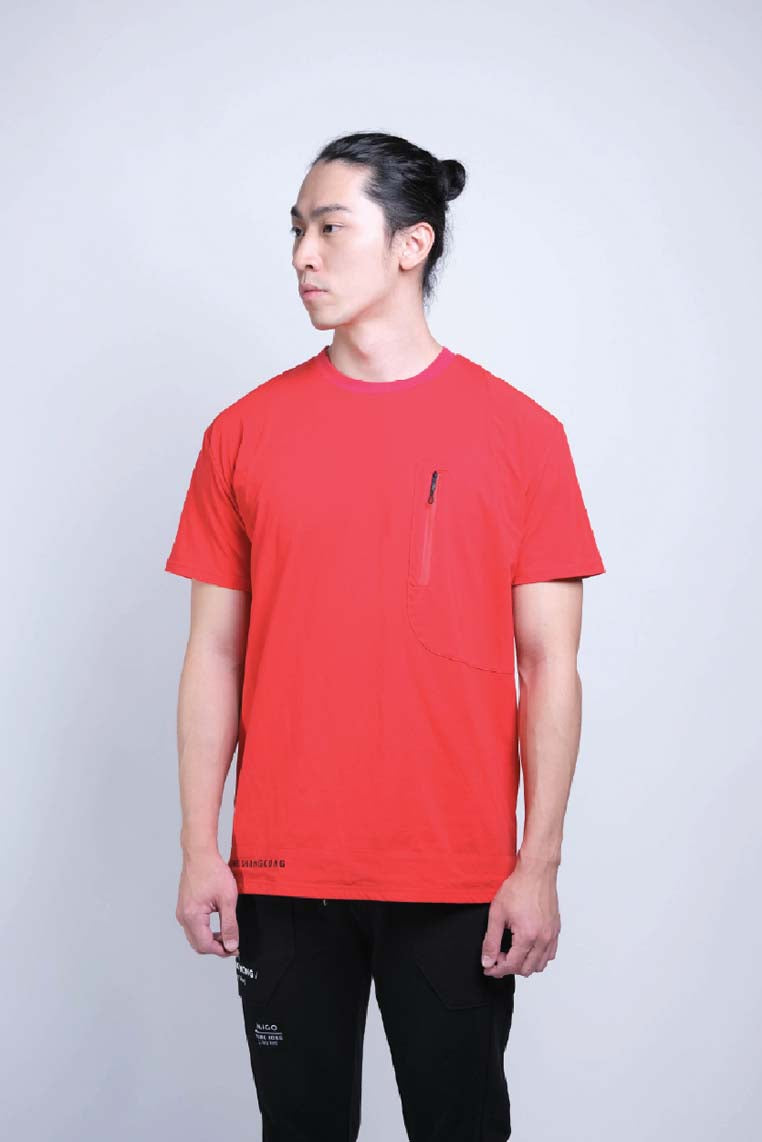 Tagging Pocket Tee (Red) - [MIGO Menswear]