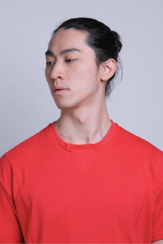 Flatlock Tee (Red) - [MIGO Menswear]