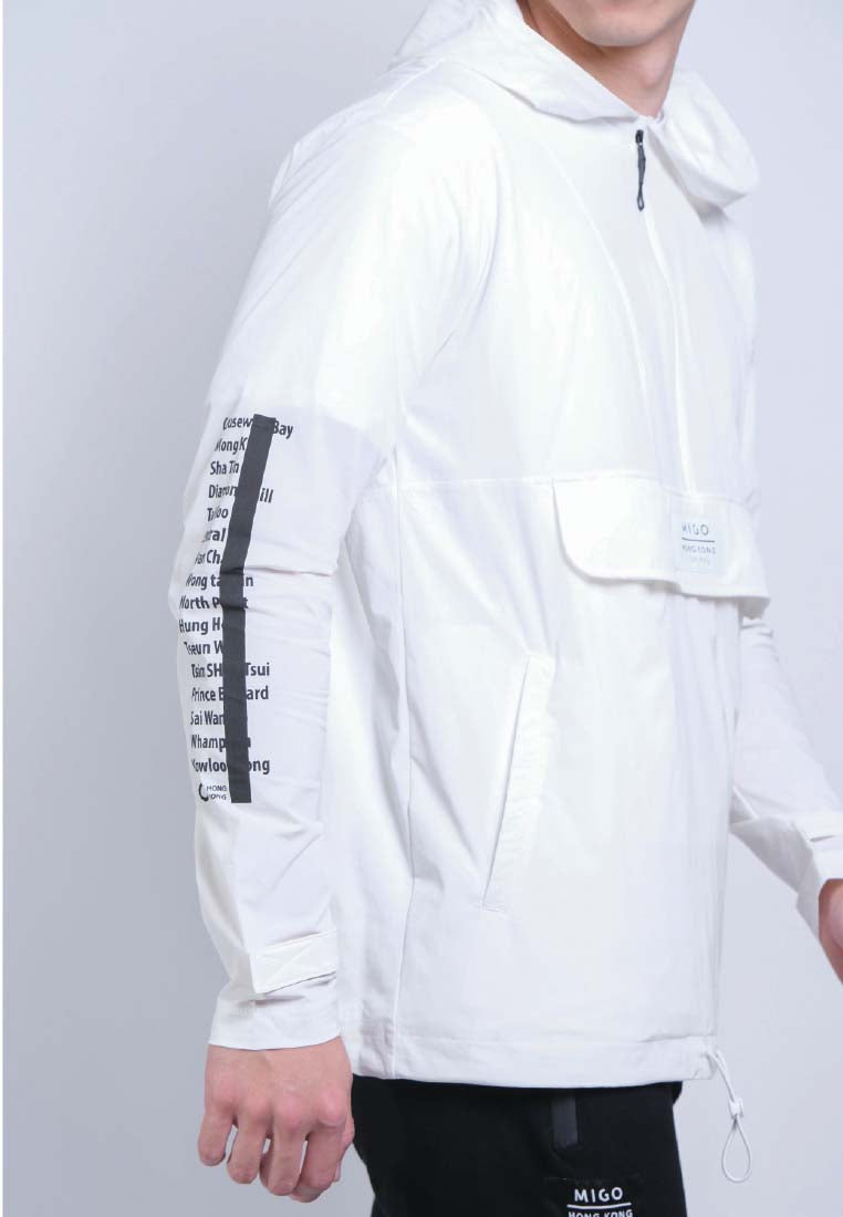 Front Zip Windbreaker (Offwhite) - [MIGO Menswear]