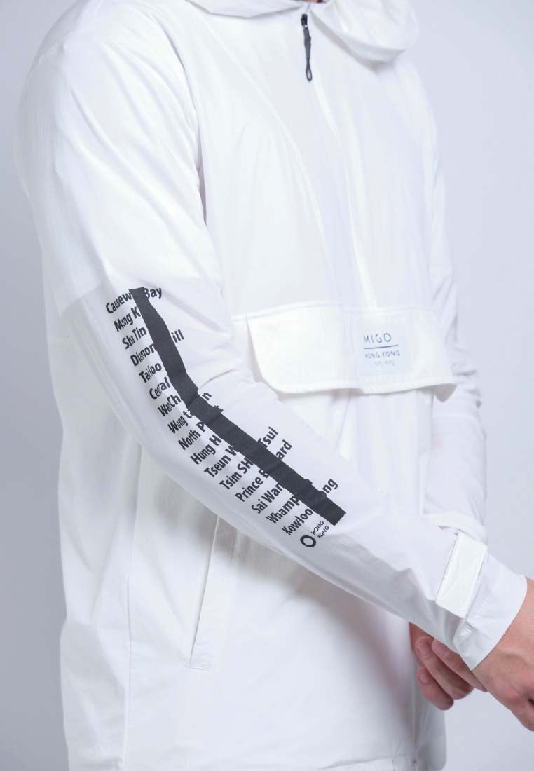 Front Zip Windbreaker (Offwhite) - [MIGO Menswear]