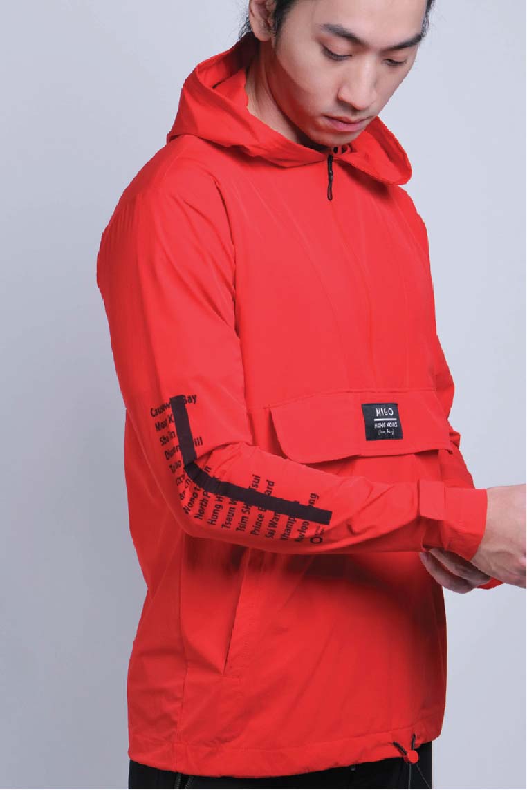 Front Zip Windbreaker (Red) - [MIGO Menswear]