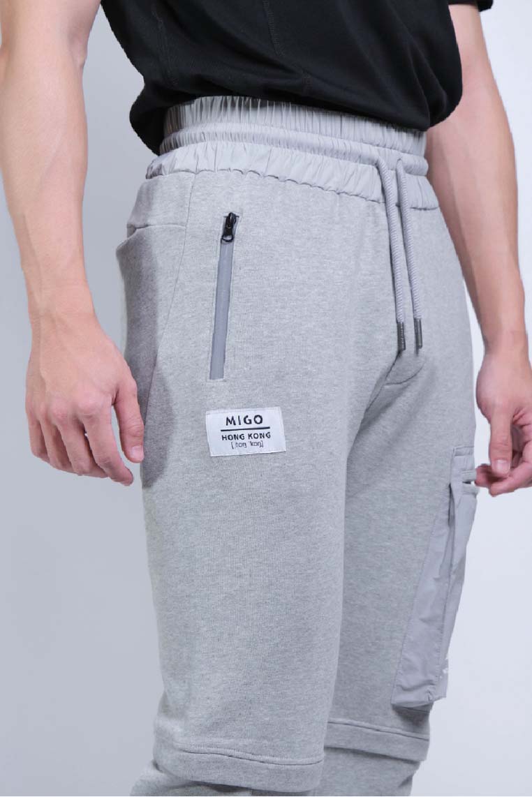 Woven Pocket Joggers (Grey Melange) - [MIGO Menswear]