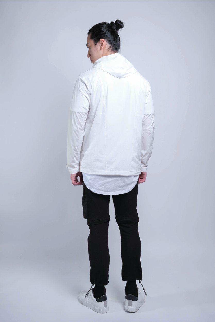 Front Zip Windbreaker (Offwhite) - [MIGO Menswear]