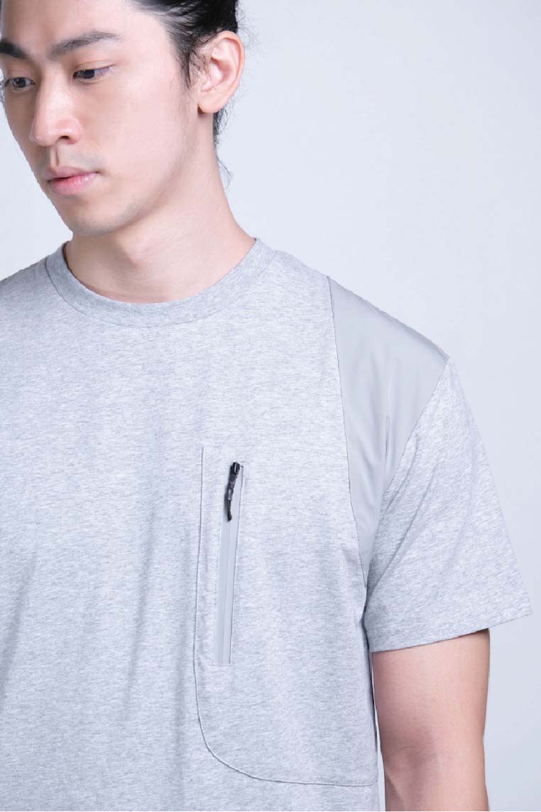 Tagging Pocket Tee (Grey Melange) - [MIGO Menswear]