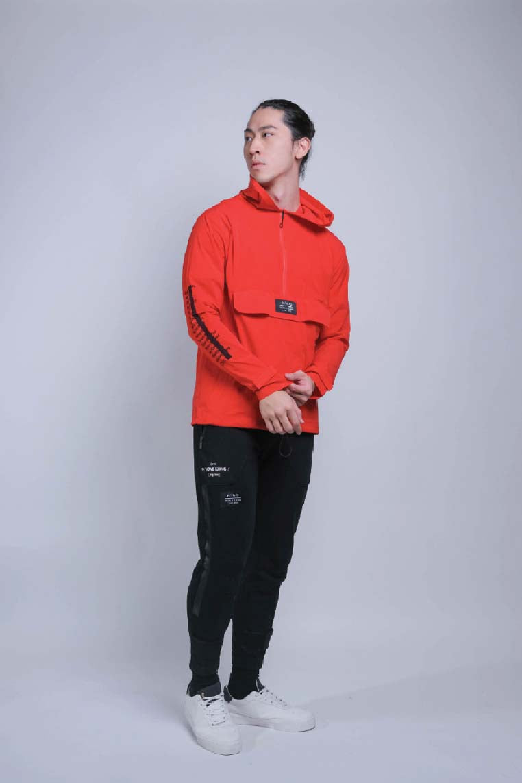Front Zip Windbreaker (Red) - [MIGO Menswear]