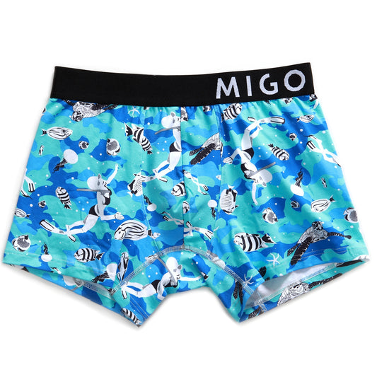 Cotton Pattern Trunk (Snorkeling Blue) - [MIGO Menswear]