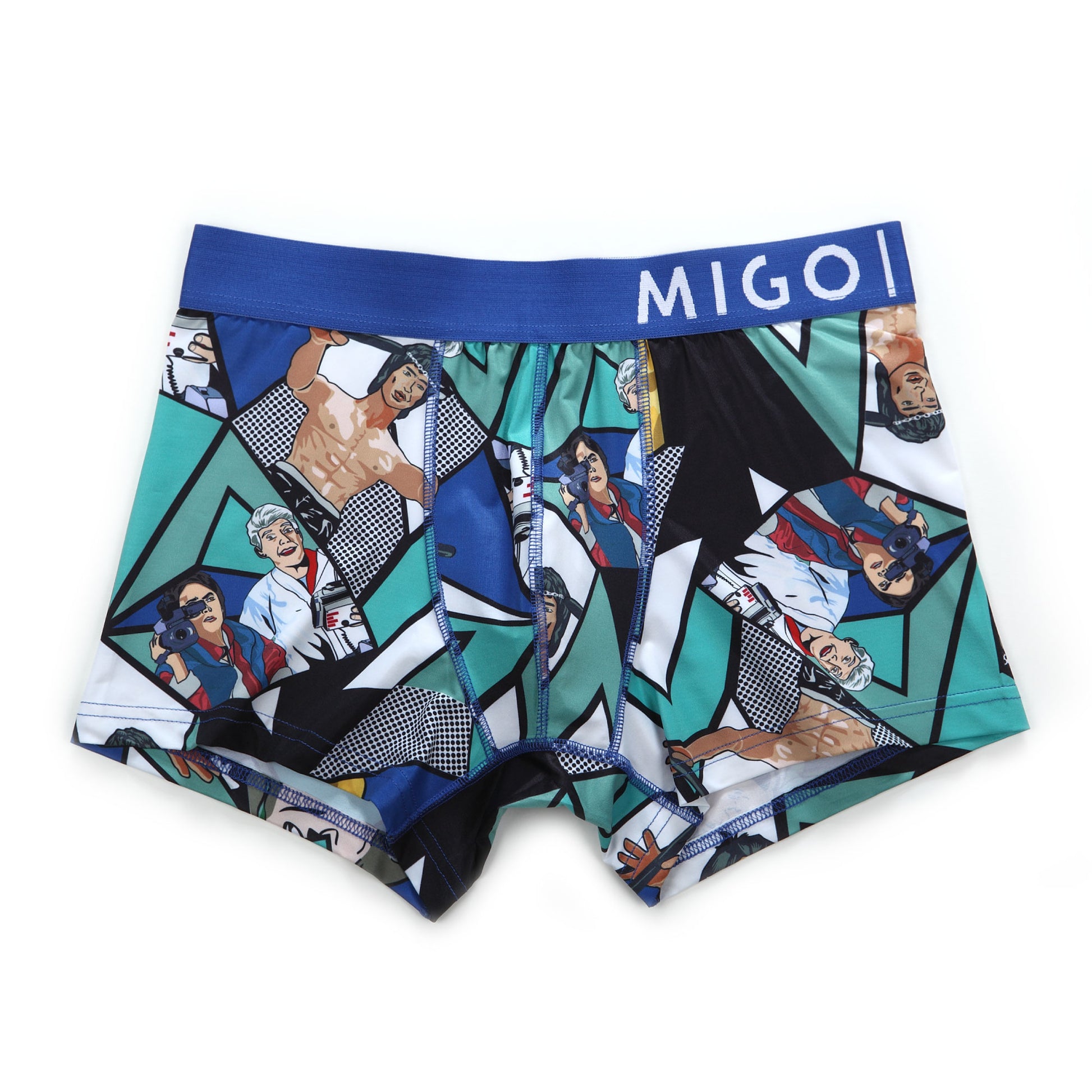 Micro Fibre Pattern Trunk (Scene Blue) - [MIGO Menswear]