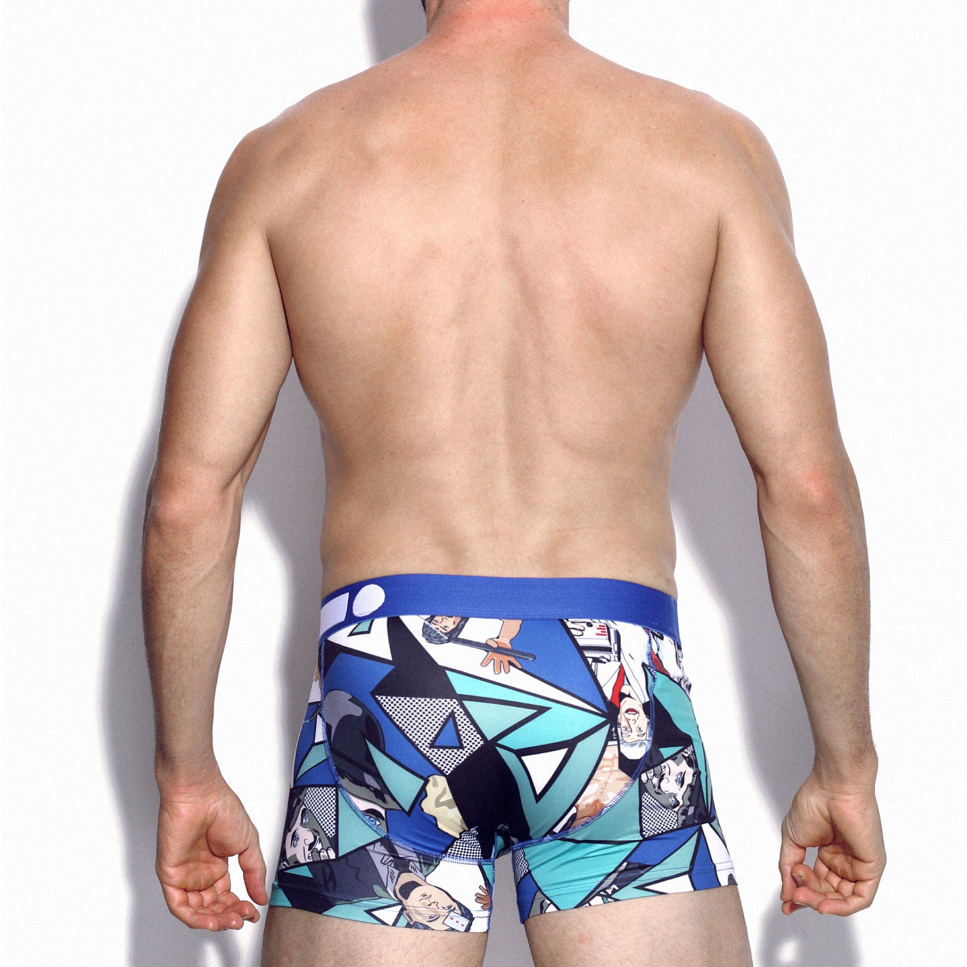 Micro Fibre Pattern Trunk (Scene Blue) - [MIGO Menswear]