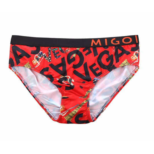 Micro Fibre Pattern Ladies Brief (Bello Red) - [MIGO Menswear]