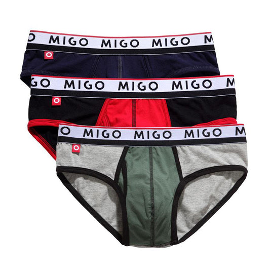 Cotton Two-tone Brief (3 In 1 Pack) - Pk.5 - [MIGO Menswear]