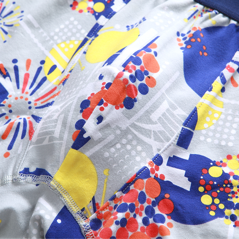 Fireworks Cotton Pattern Trunk - Grey - [MIGO] - [Hong Kong Brand] - [Menswear] - [本地品牌] - [男裝] - [運動服] - [casual wear] 
