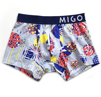 Fireworks Cotton Pattern Trunk - Grey - [MIGO] - [Hong Kong Brand] - [Menswear] - [本地品牌] - [男裝] - [運動服] - [casual wear] 