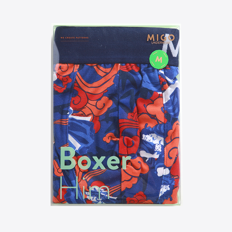 Warriors Cotton Pattern Trunk - Blue - [MIGO] - [Hong Kong Brand] - [Menswear] - [本地品牌] - [男裝] - [運動服] - [casual wear] 