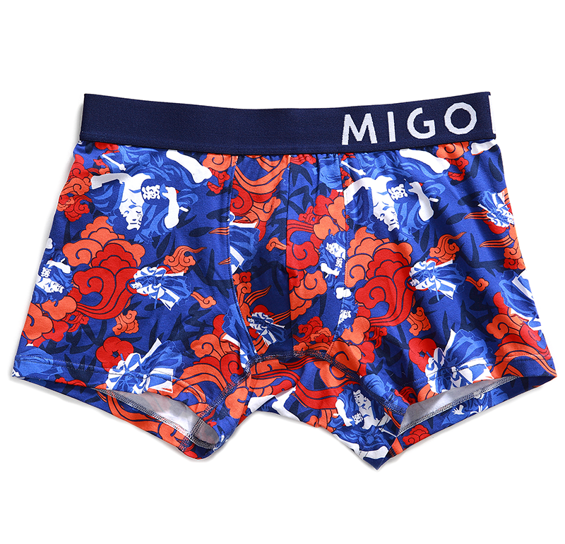 Warriors Cotton Pattern Trunk - Blue - [MIGO] - [Hong Kong Brand] - [Menswear] - [本地品牌] - [男裝] - [運動服] - [casual wear] 
