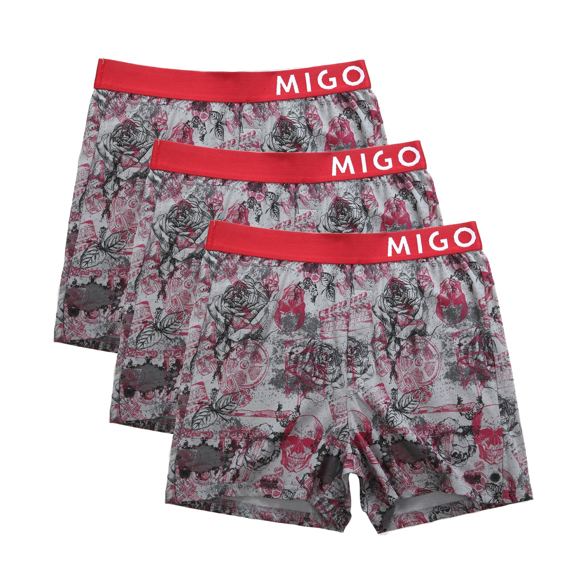 Horror Grey L Boxer 3 in 1 - [MIGO Menswear]