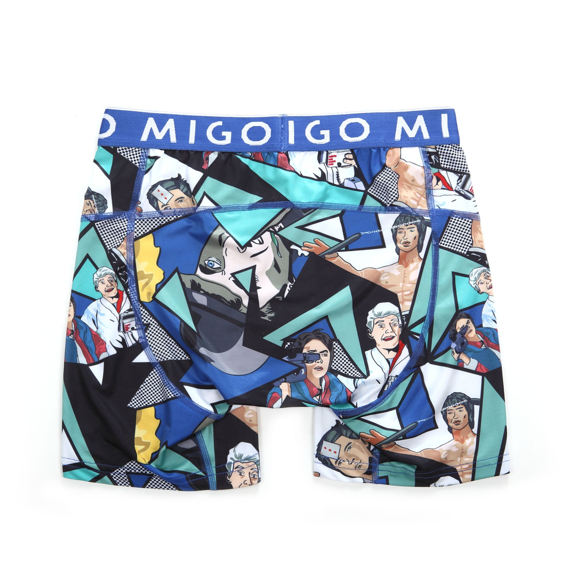 Scene Micro Fibre Pattern Athlete Boxer Brief - Blue - [MIGO] - [Hong Kong Brand] - [Menswear] - [本地品牌] - [男裝] - [運動服] - [casual wear] 