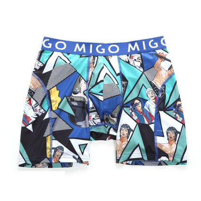 Scene Micro Fibre Pattern Athlete Boxer Brief - Blue - [MIGO] - [Hong Kong Brand] - [Menswear] - [本地品牌] - [男裝] - [運動服] - [casual wear] 