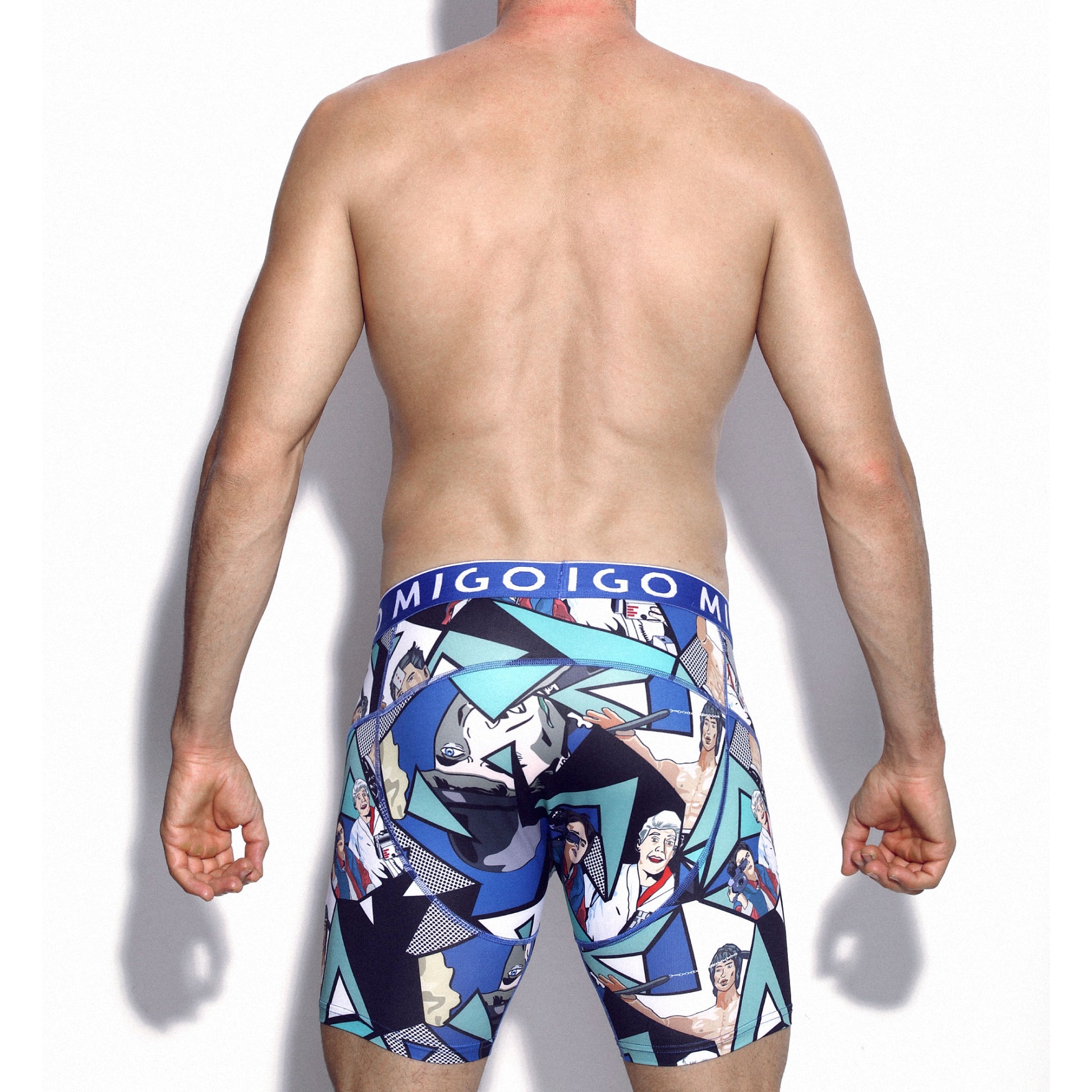 Scene Micro Fibre Pattern Athlete Boxer Brief - Blue - [MIGO] - [Hong Kong Brand] - [Menswear] - [本地品牌] - [男裝] - [運動服] - [casual wear] 