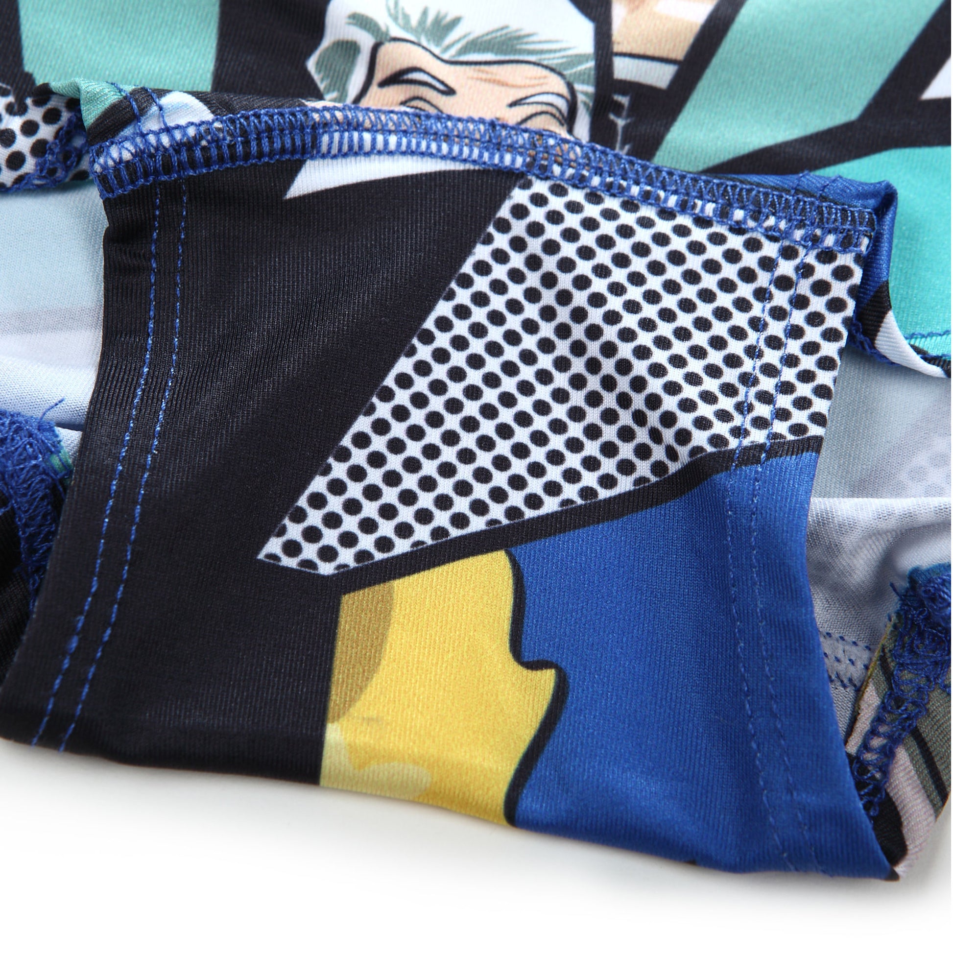Micro Fibre Pattern Ladies' Mini Shorts (Scene Blue) - [MIGO Menswear]