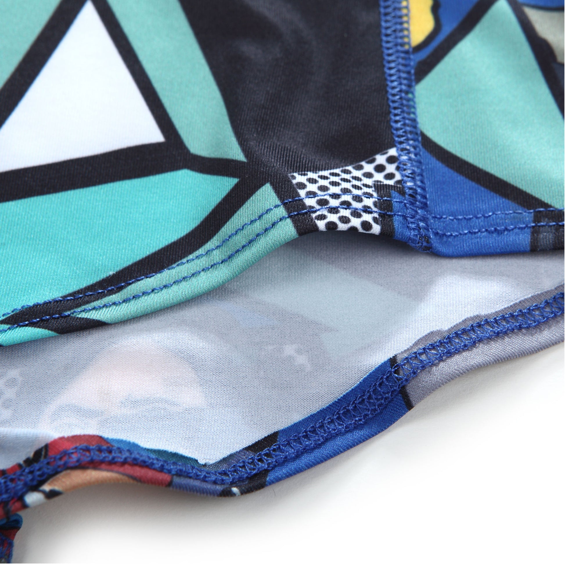 Micro Fibre Pattern Ladies' Mini Shorts (Scene Blue) - [MIGO Menswear]