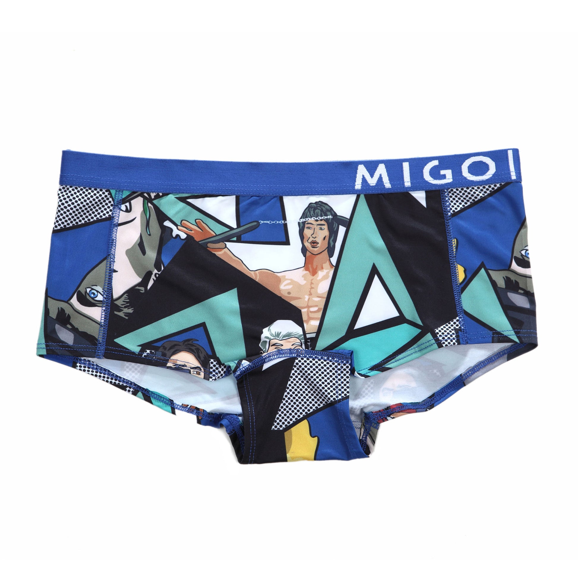Micro Fibre Pattern Ladies' Mini Shorts (Scene Blue) - [MIGO Menswear]