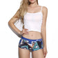 Micro Fibre Pattern Ladies' Mini Shorts (Scene Blue) - [MIGO Menswear]