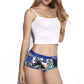 Micro Fibre Pattern Ladies' Mini Shorts (Scene Blue) - [MIGO Menswear]
