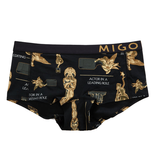 Cotton Pattern Ladies Mini Shorts (Award Black) - [MIGO Menswear]