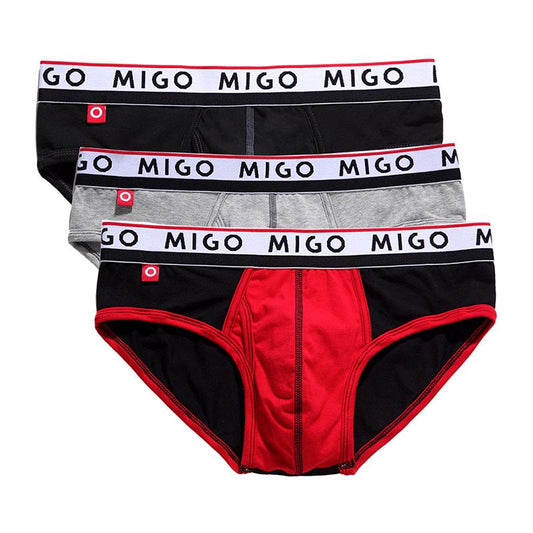 Cotton Two-tone Brief (3 In 1 Pack) - Pk.1 Underwear (Men's) MIGO 