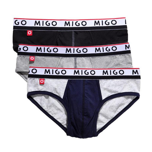 Cotton Two-tone Brief (3 In 1 Pack) - Pk.2 Underwear (Men's) MIGO 